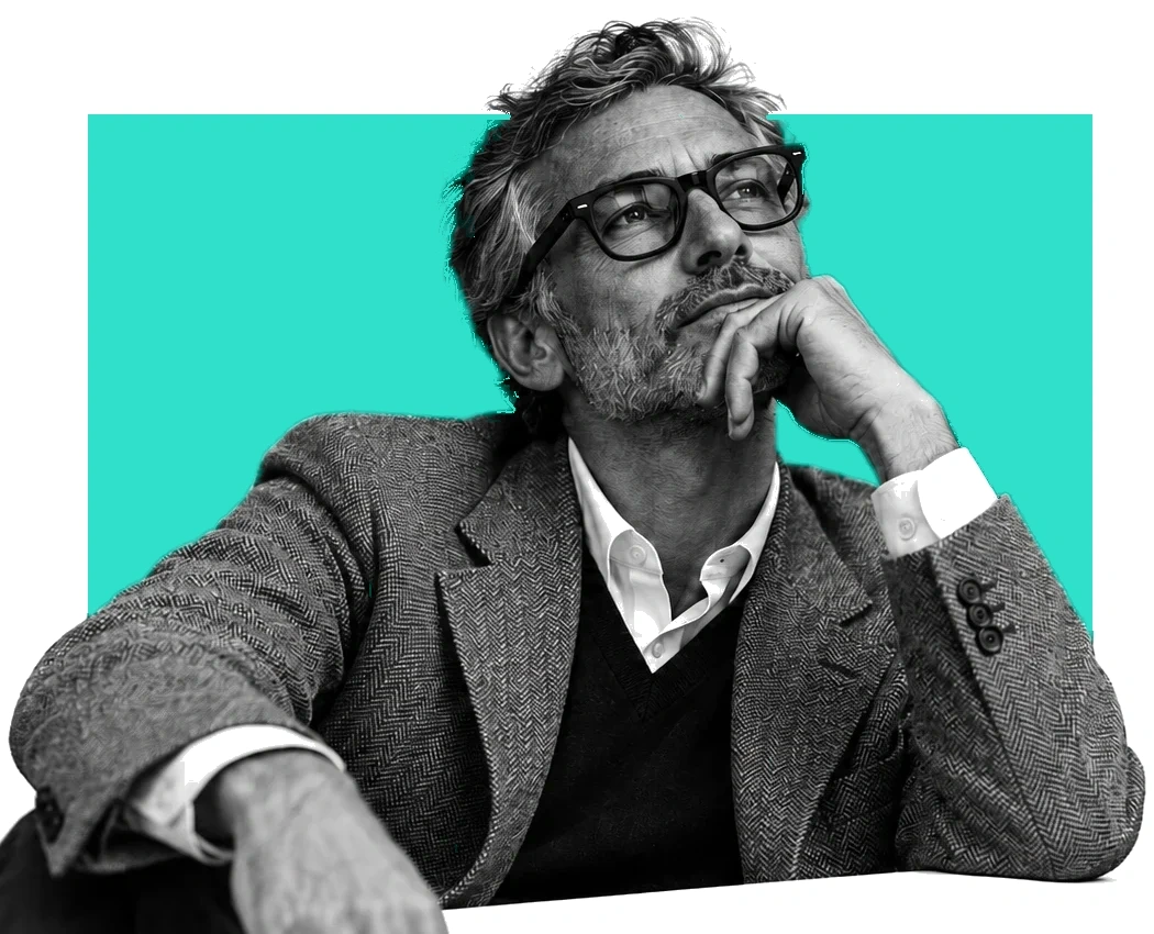 Retrato de un líder empresarial pensativo